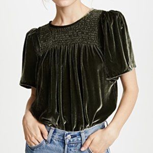 Rebecca Taylor Green Velvet Top